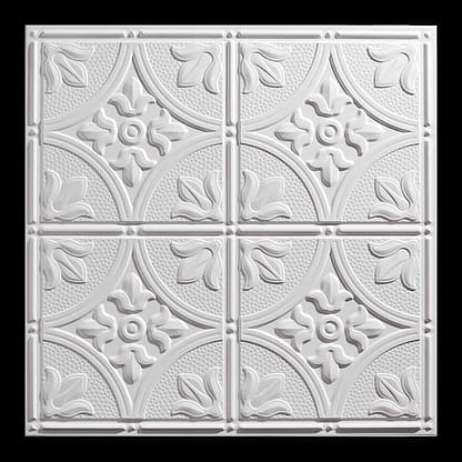 Antique ceiling tile in white