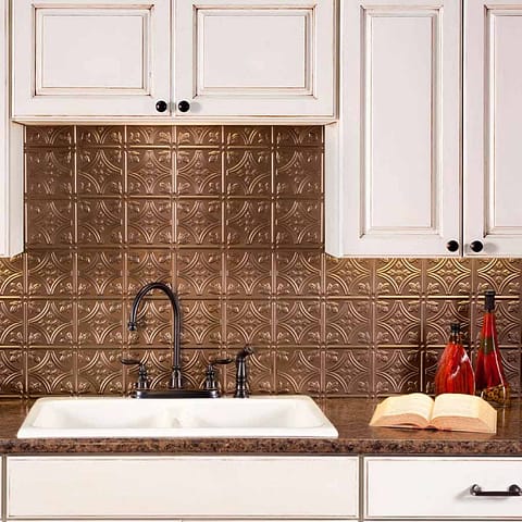 Fasade Backsplash - Traditional 1 in Argent Bronze