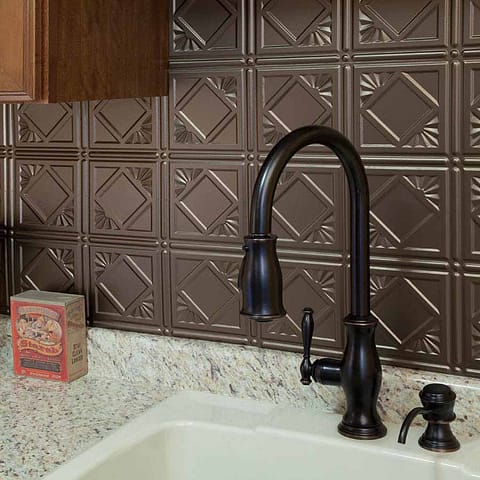 Fasade Backsplash - Traditional 4 in Argent Bronze
