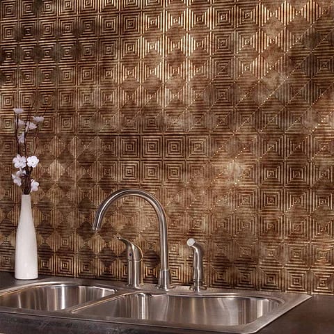 Fasade Backsplash - Miniquattro in Bermuda Bronze