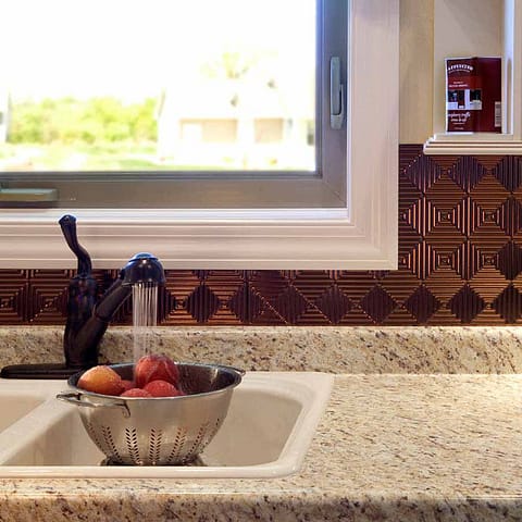 Fasade Backsplash - Miniquattro in Oil-Rubbed Bronze