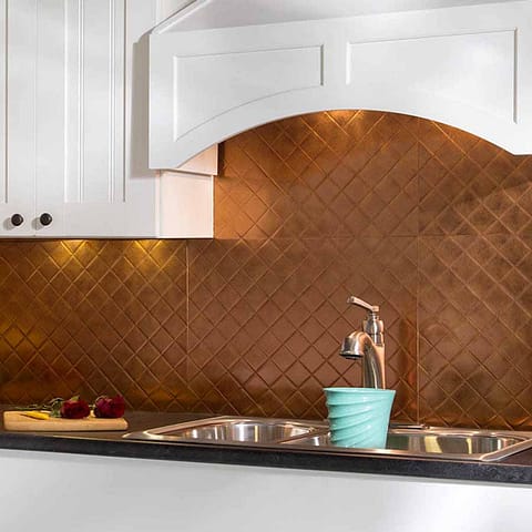 Fasade Backsplash - Quilted in Antique Bronze