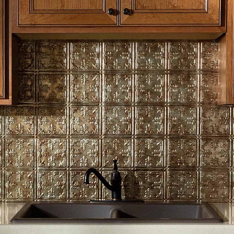 Fasade Backsplash - Traditional 10 in Bermuda Bronze