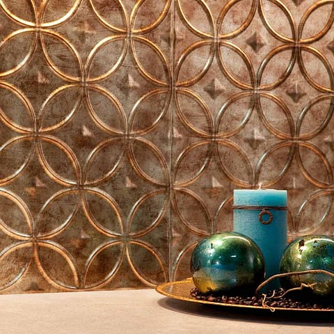 Fasade Backsplash - Rings in Bermuda Bronze