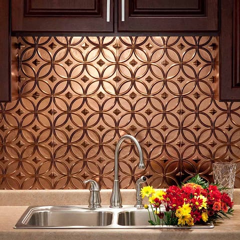Fasade Backsplash - Rings in Oil-Rubbed Bronze