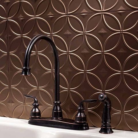 Fasade Backsplash - Rings in Argent Bronze
