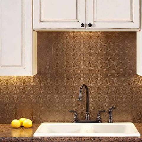 Fasade Backsplash - Lotus in Argent Bronze