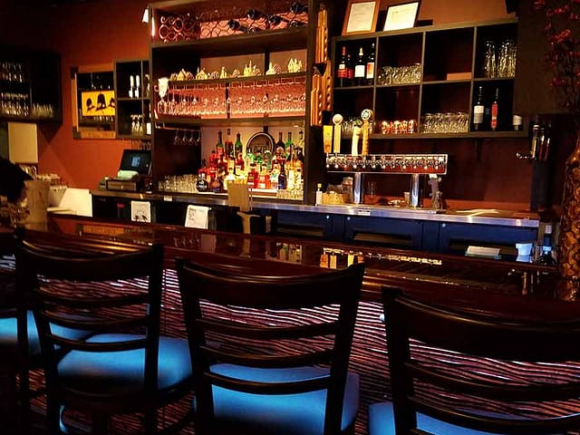 Genuwines Vintage Dining, Pickerington, OH. Fasade Dunes in Moonstone Copper.