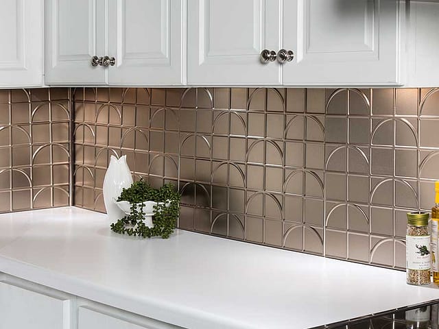 Crescent Backsplash Panel in Brushed Nickel