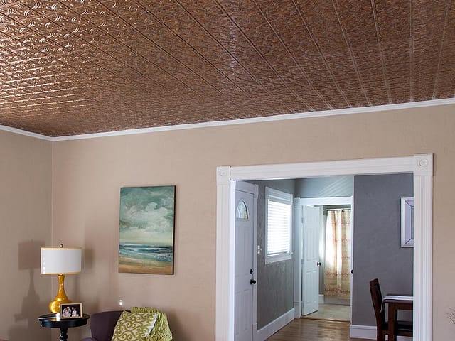 Traditional 1 ceiling in Cracked Copper