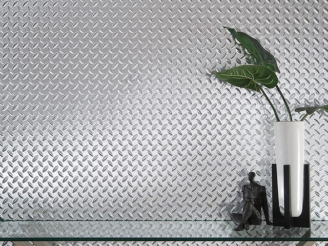 Diamond Plate wall panel in Brushed Aluminum