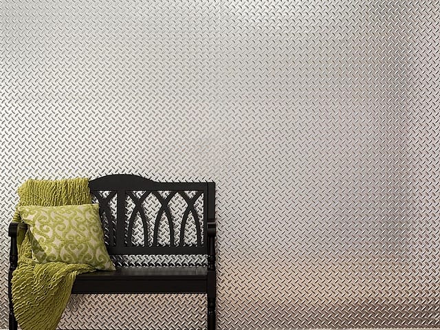Diamond Plate wall panel in Brushed Aluminum
