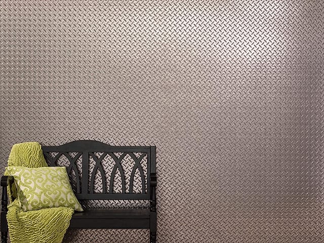 Diamond Plate wall panel in Galvanized Steel