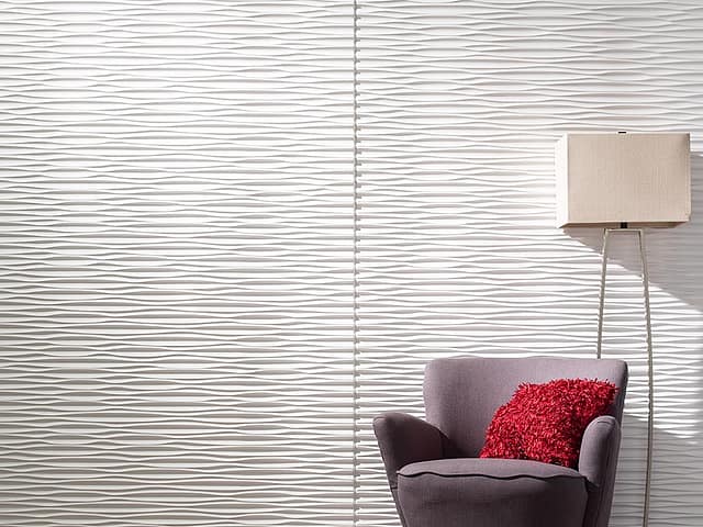 Dunes wall panel in Gloss White
