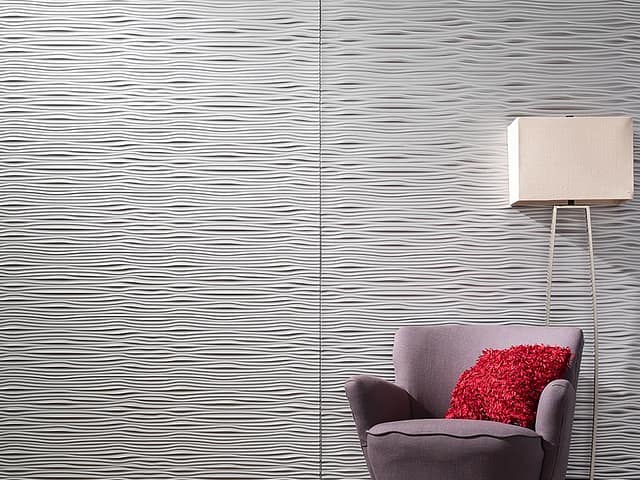 Waves wall panel in Argent Silver