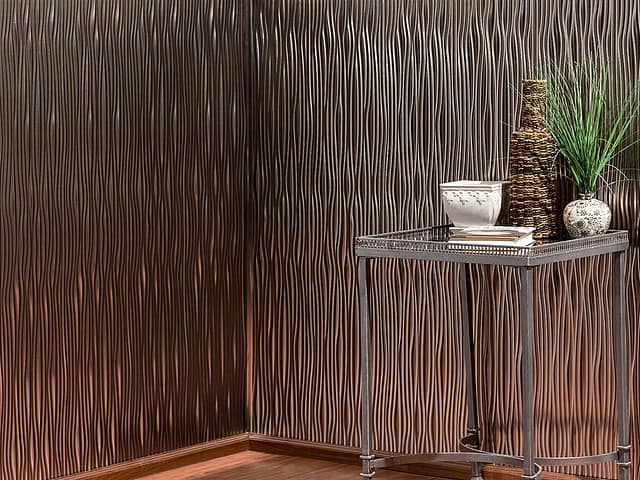 Waves wall panel in Brushed Nickel