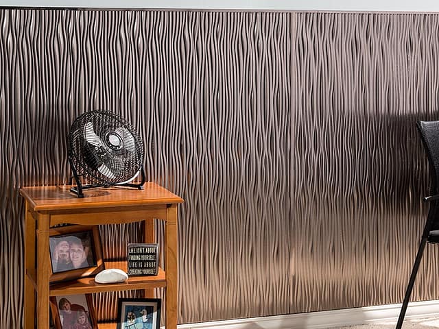 Waves wall panel in Brushed Nickel