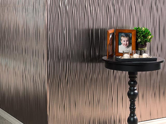 Waves wall panel in Brushed Nickel