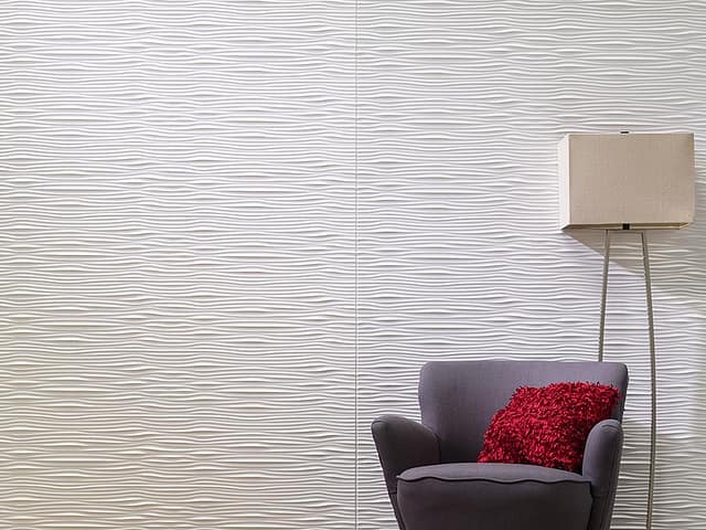 Waves wall panel in Gloss White