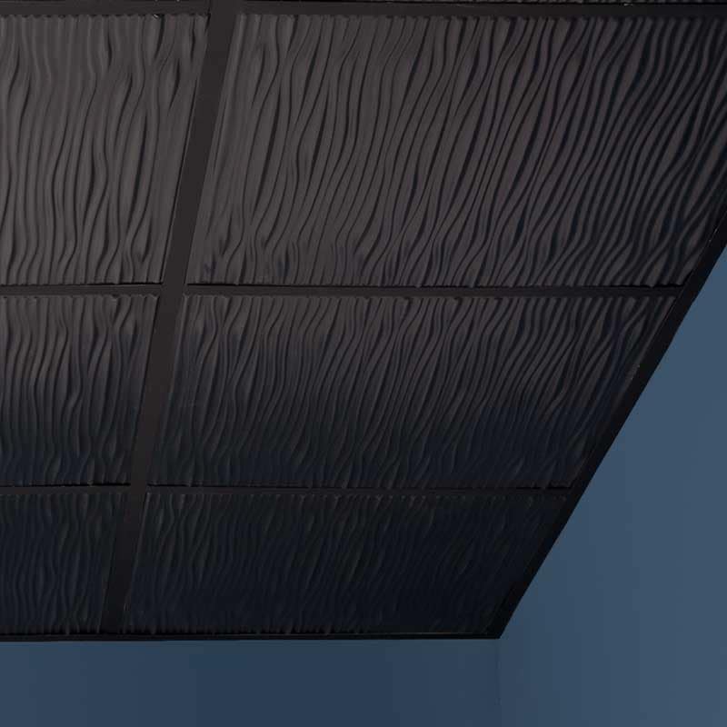 75107_DriftsBlack01_large Drifts ceiling panels in black - installed