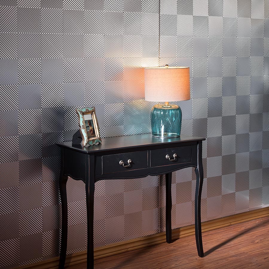 Quattro wall panel in Brushed Aluminum