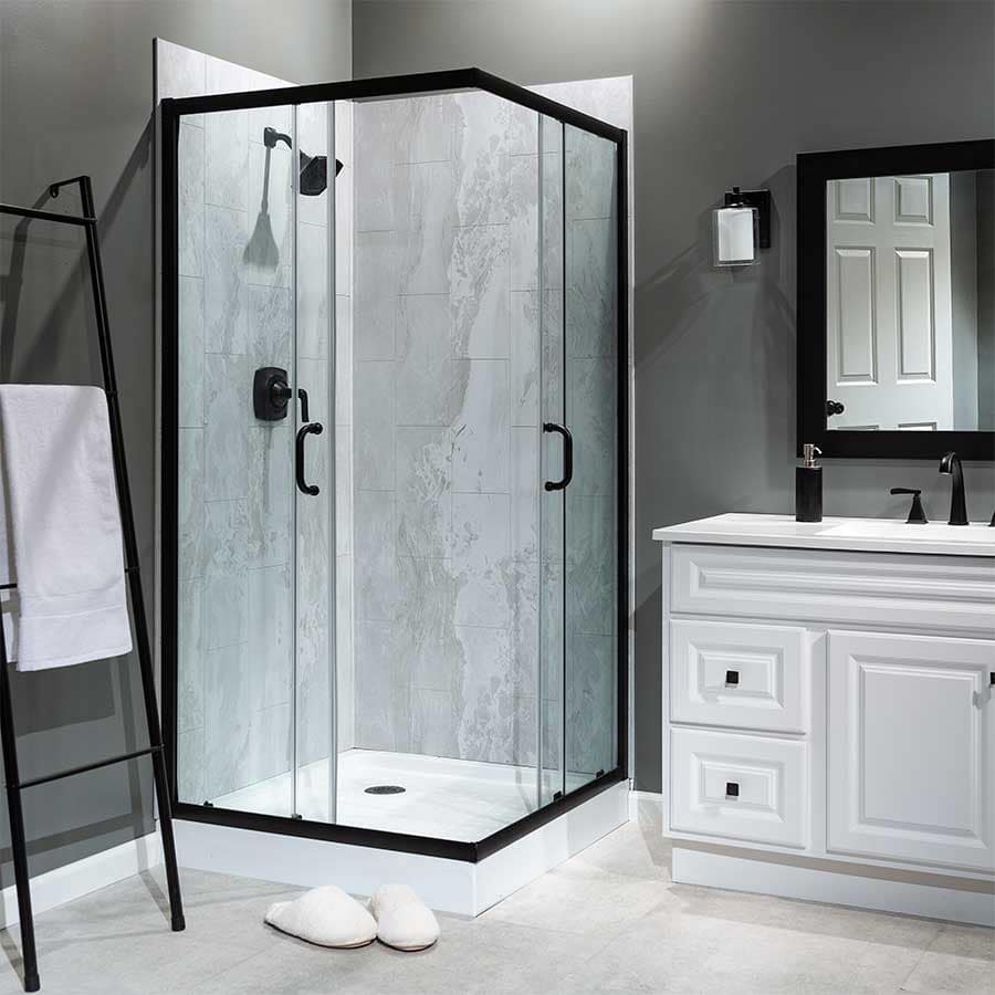 Iced Pewter - Corner Shower System, Signature Plus Series