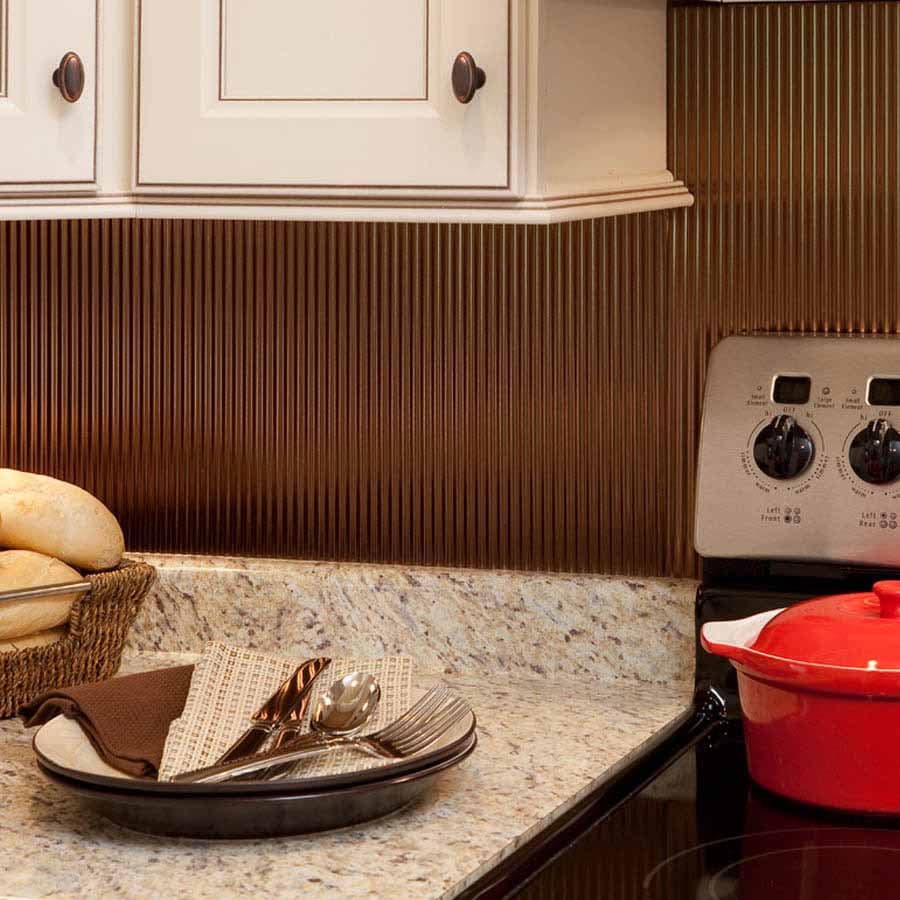 Fasade Backsplash - Rib in Argent Bronze