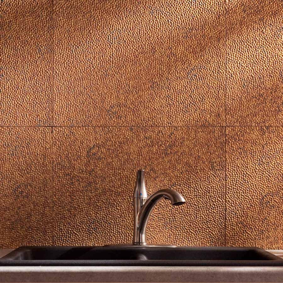Fasade Backsplash - Hammered in Cracked Copper