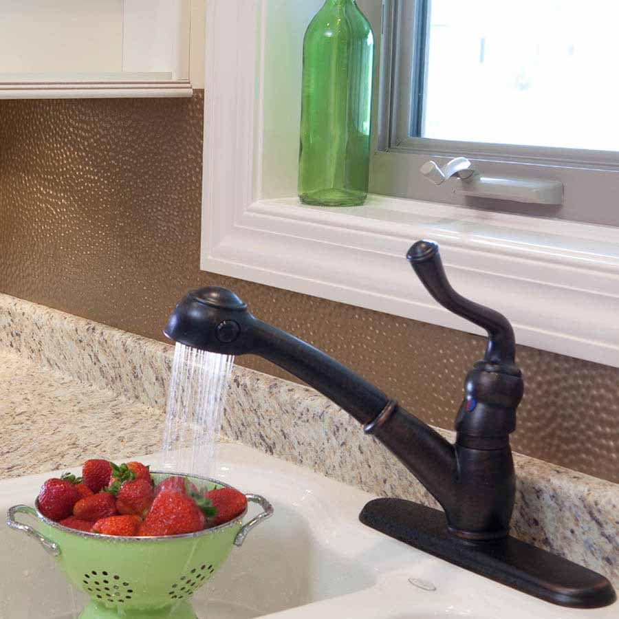 Fasade Backsplash - Hammered in Argent Bronze