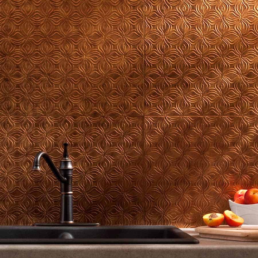 Fasade Backsplash - Lotus in Antique Bronze