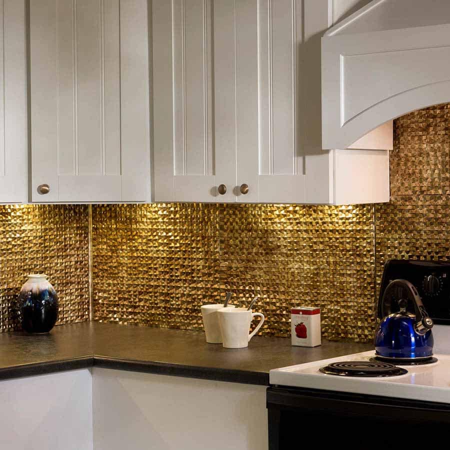 Fasade Backsplash - Terrain in Bermuda Bronze