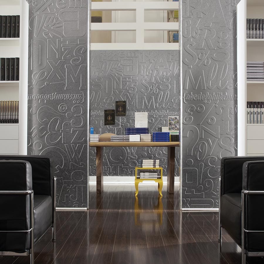 Alphabet wall panel in Galvanized Steel