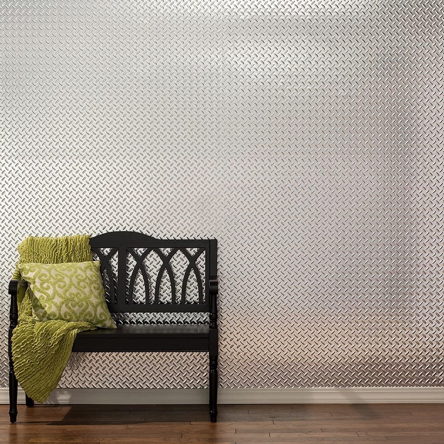 Diamond Plate wall panel in Brushed Aluminum
