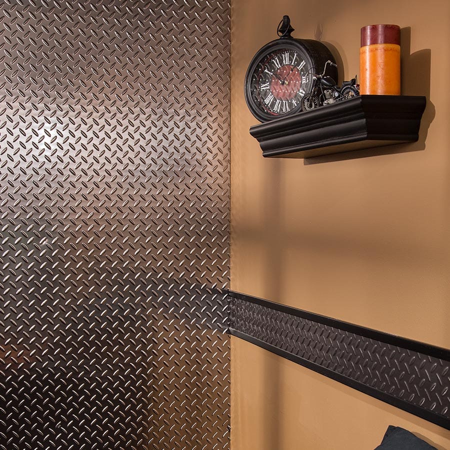 Diamond Plate wall panel in Brushed Nickel