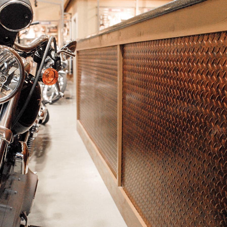 Diamond Plate wall panel in Moonstone Copper