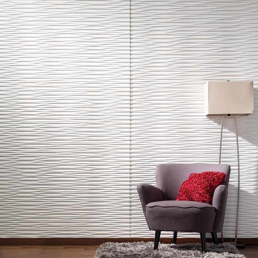 Dunes wall panel in Gloss White