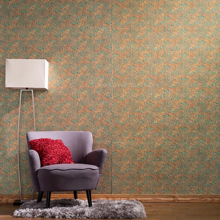 Hammered wall panel in Copper Fantasy