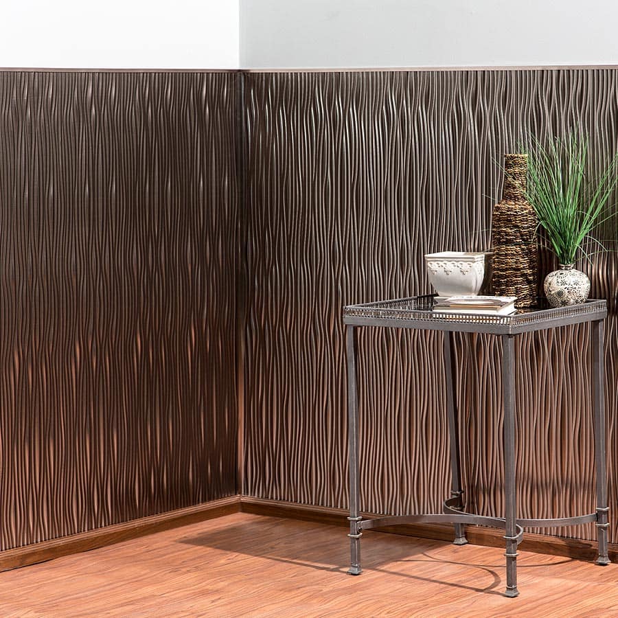 Waves wall panel in Brushed Nickel