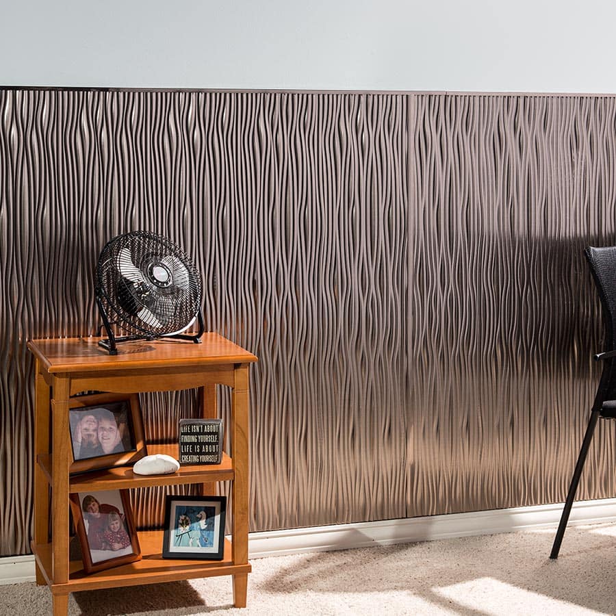 Waves wall panel in Brushed Nickel