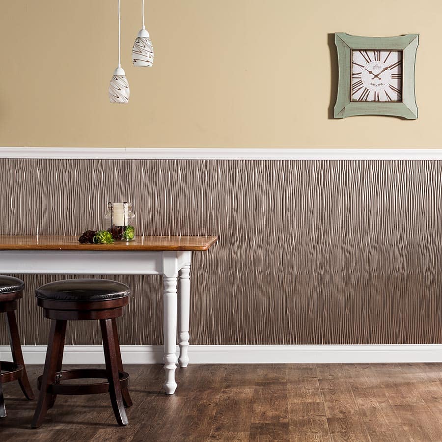 Waves wall panel in Brushed Nickel