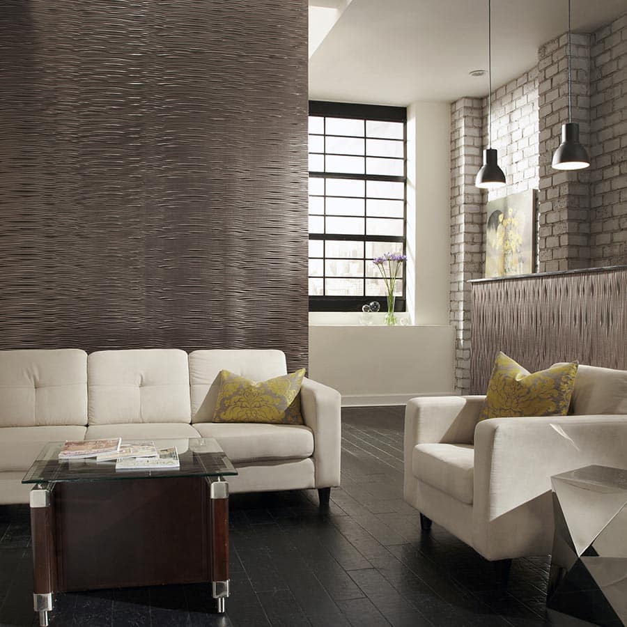 Waves wall panel in Brushed Nickel